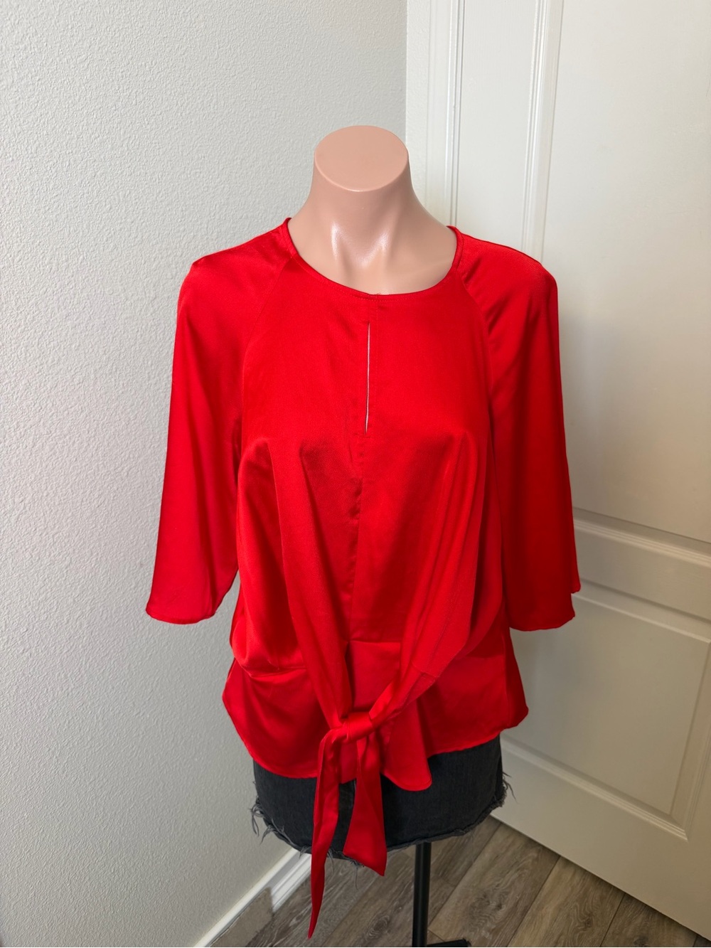 Zac & Rachel Red Tie-Front Blouse